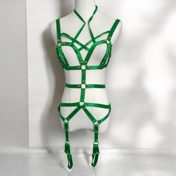 Other - NEW Full Body Harness Lingerie Set Strappy Bra Gothic Punk Festival  Wear S-XXL